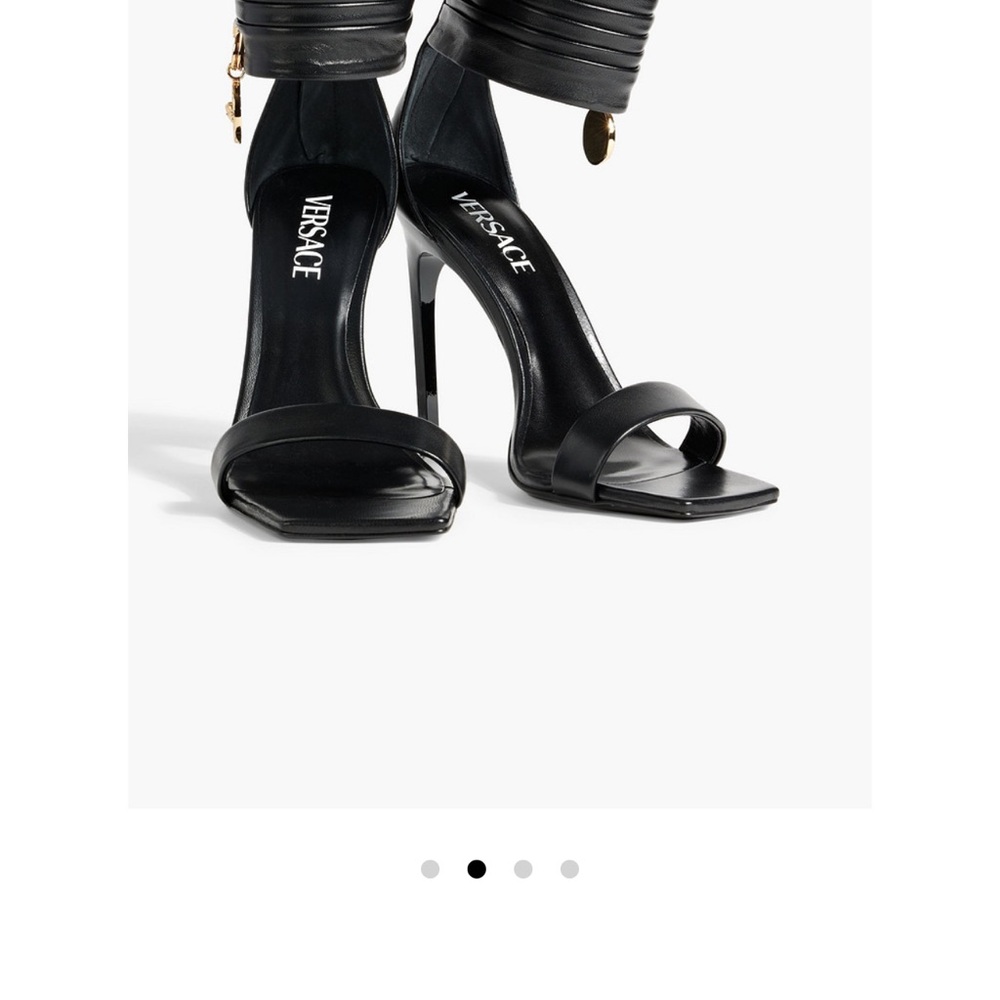 Versace Black Stiletto Heels with Ankle Strap
